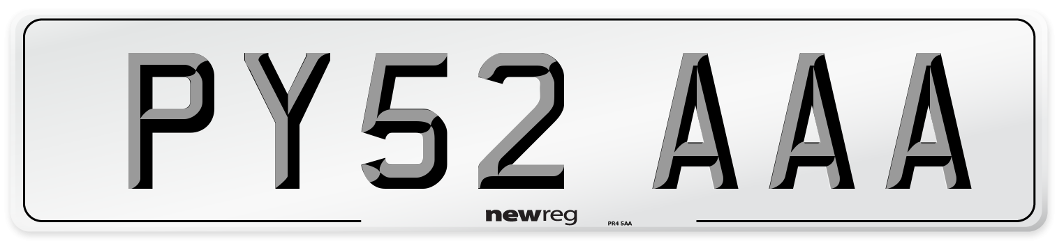 PY52 AAA Number Plate from New Reg